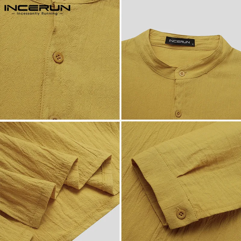 INCERUN 2021 Men Shirt Brand Cotton Streetwear Stand Collar Basic Tops Long Sleeve Casual Shirts Harajuku Solid Camisas S-3XL
INCERUN 2021 Men Shirt Brand Cotton Streetwear Stand Collar Basic Tops Long Sleeve Casual Shirts Harajuku Solid Camisas S-3XL