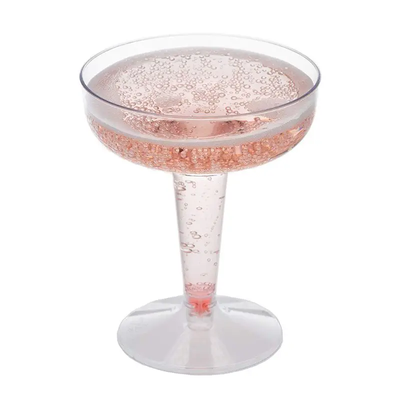 2022 New Plastic Champagne Flutes Disposable - 6Pcs Clear Glasses for Parties Glitter Cup |