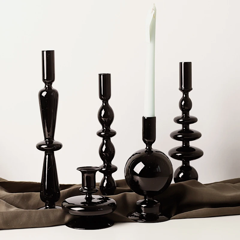 Black romantic candlestick Nordic home decor Glass Candle holder candelabros Bar table decoration portavelas wedding centerpiece
Black romantic candlestick Nordic home decor Glass Candle holder candelabros Bar table decoration portavelas wedding centerpiece