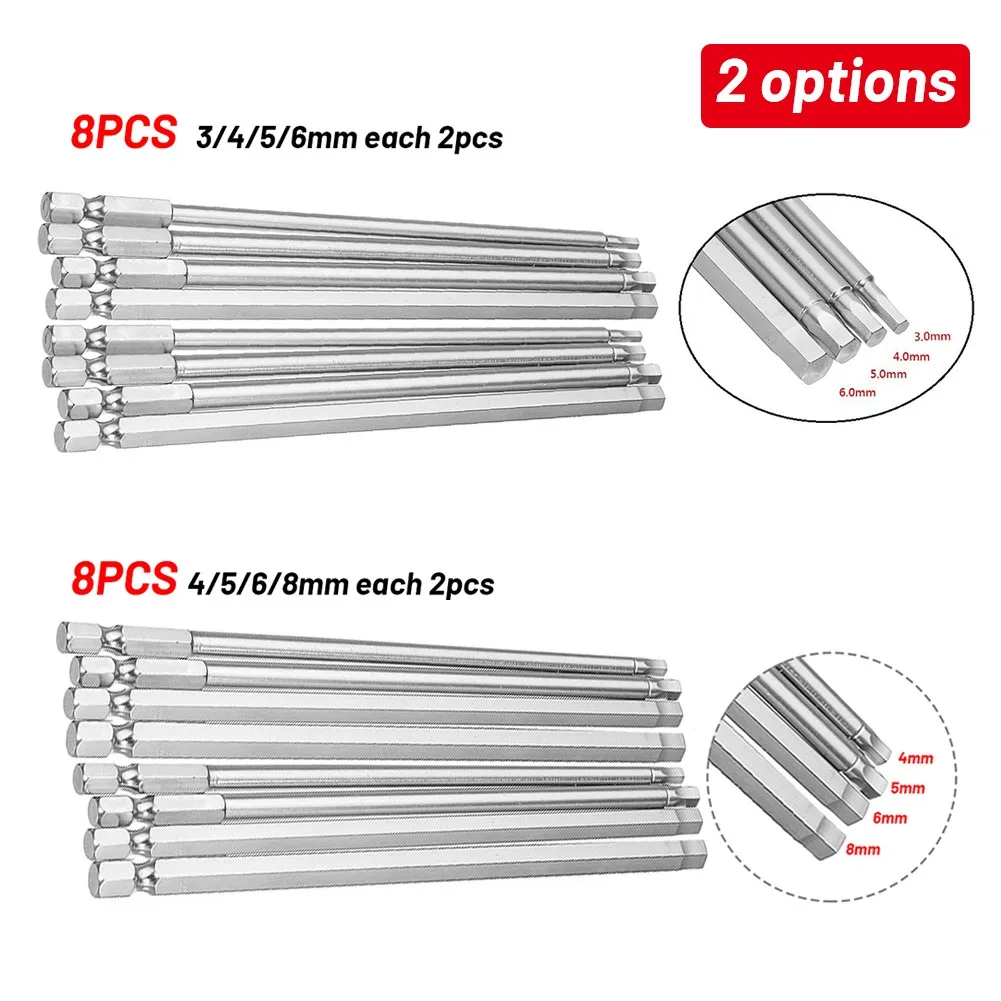 8pcs Hex Screwdriver Bits For Electric Screwdrivers 1/4 Hex Shank Magnetic Head Screw Driver 150mm Screwdriver Bits
8pcs Hex Screwdriver Bits For Electric Screwdrivers 1/4 Hex Shank Magnetic Head Screw Driver 150mm Screwdriver Bits