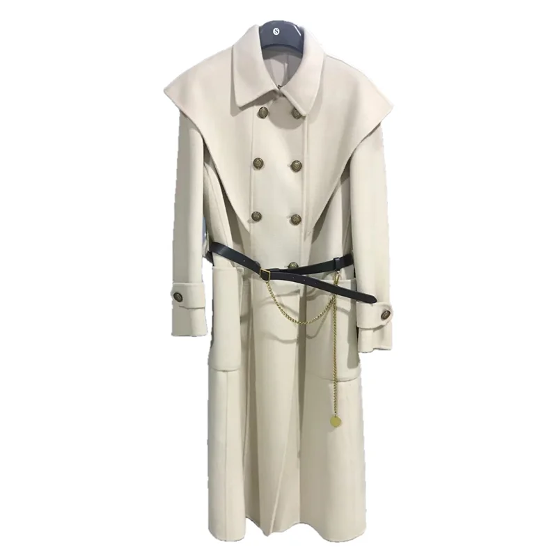 

Высококачественное кашемировое пальто женское классическое двубортное двухстороннее пальто 2022 осеннее и зимнее шерстяное пальто