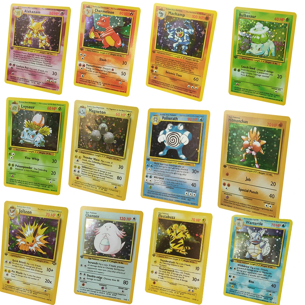 12pcs DIY POKEMON CARD Charizard Bulbasaur Machamp Electabuzz Chansey First generation flash memory card collection toy collect
12pcs DIY POKEMON CARD Charizard Bulbasaur Machamp Electabuzz Chansey First generation flash memory card collection toy collect