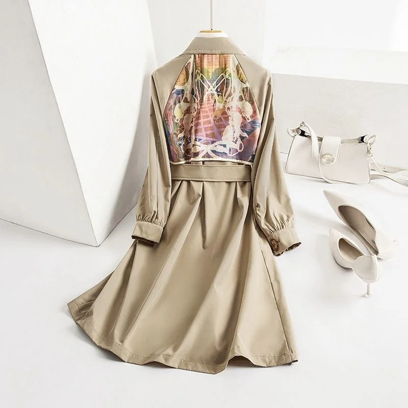 Vintage Print Women Overcoat 2022 Spring Autumn Loose Long Trench Coat With Belt Women Double Breasted Windbreaker Khaki
Vintage Print Women Overcoat 2022 Spring Autumn Loose Long Trench Coat With Belt Women Double Breasted Windbreaker Khaki
