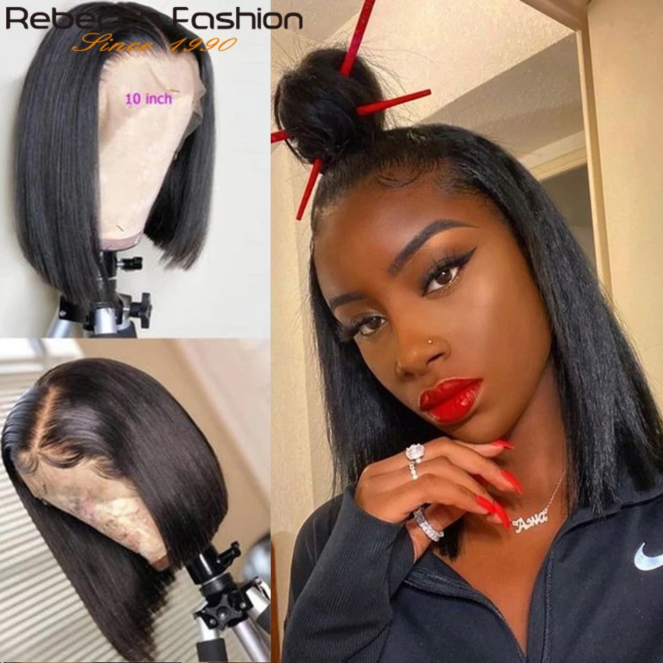 Rebecca Lace Front Bob Wigs Straight Remy Human Hair Wigs For Women Brazilian Lace Front 4X4Closure Bob Wigs For Woman Short Wig
Rebecca Lace Front Bob Wigs Straight Remy Human Hair Wigs For Women Brazilian Lace Front 4X4Closure Bob Wigs For Woman Short Wig
