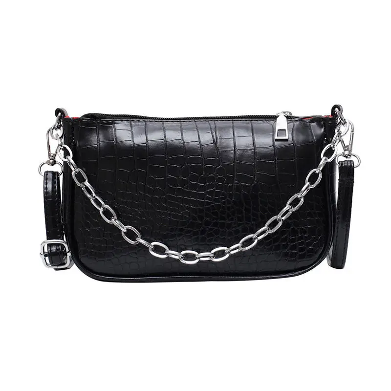 PU Leather Chains Shoulder Crossbody Bags for Women Fashion Crocodile Pattern Ladies Mini Purse Handbags Baguette Armpit Bag
PU Leather Chains Shoulder Crossbody Bags for Women Fashion Crocodile Pattern Ladies Mini Purse Handbags Baguette Armpit Bag