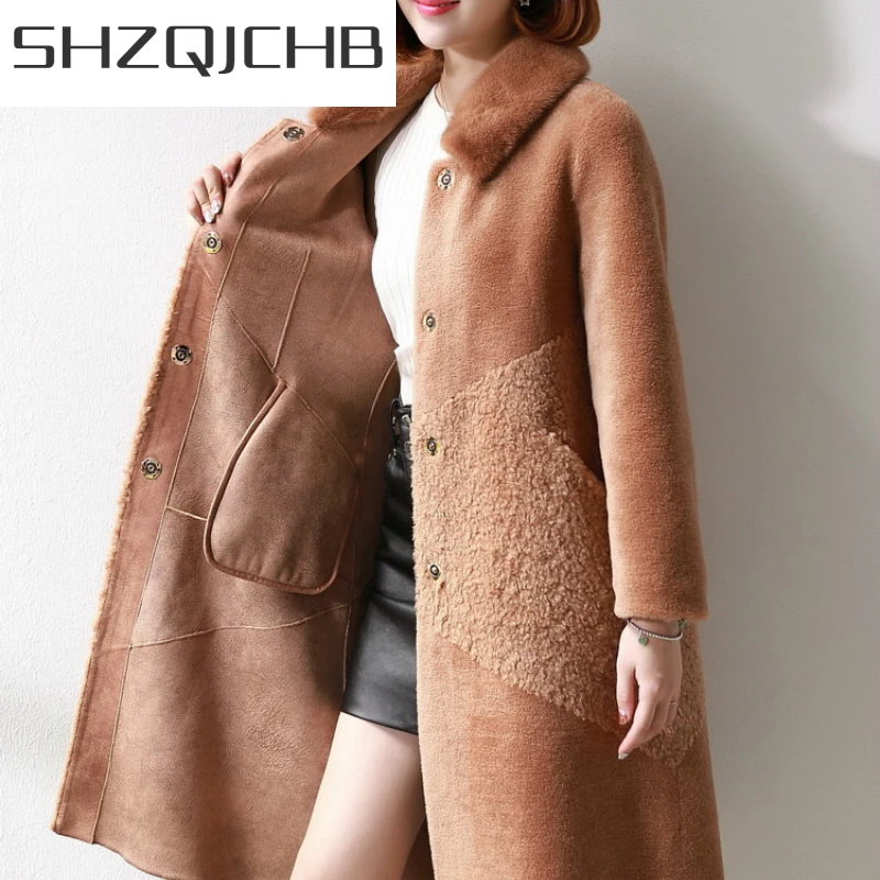 SHZQ Real Sheep Shearing Fur Coat Female Natural Wool Jackets Women Winter Long Overcoat Spring Mink Fur Collar 2021 LWL1380
SHZQ Real Sheep Shearing Fur Coat Female Natural Wool Jackets Women Winter Long Overcoat Spring Mink Fur Collar 2021 LWL1380