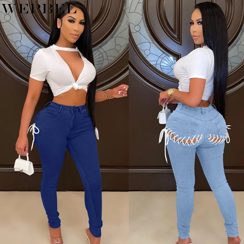 WEPBEL Jeans Women's Casual Stretch Slim High Waist Jeans Autumn Fashion Button Bandage Hollow Out Pocket Denim Pencil Pants
WEPBEL Jeans Women's Casual Stretch Slim High Waist Jeans Autumn Fashion Button Bandage Hollow Out Pocket Denim Pencil Pants