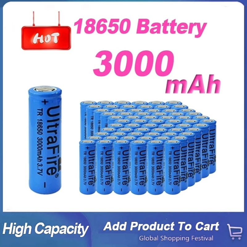 3.7V 3000mah Power Battery Lithium18650 Rechargeable Ion Flashlight Night Light Small Electronic Tool Toy Rechargeable Battery
3.7V 3000mah Power Battery Lithium18650 Rechargeable Ion Flashlight Night Light Small Electronic Tool Toy Rechargeable Battery