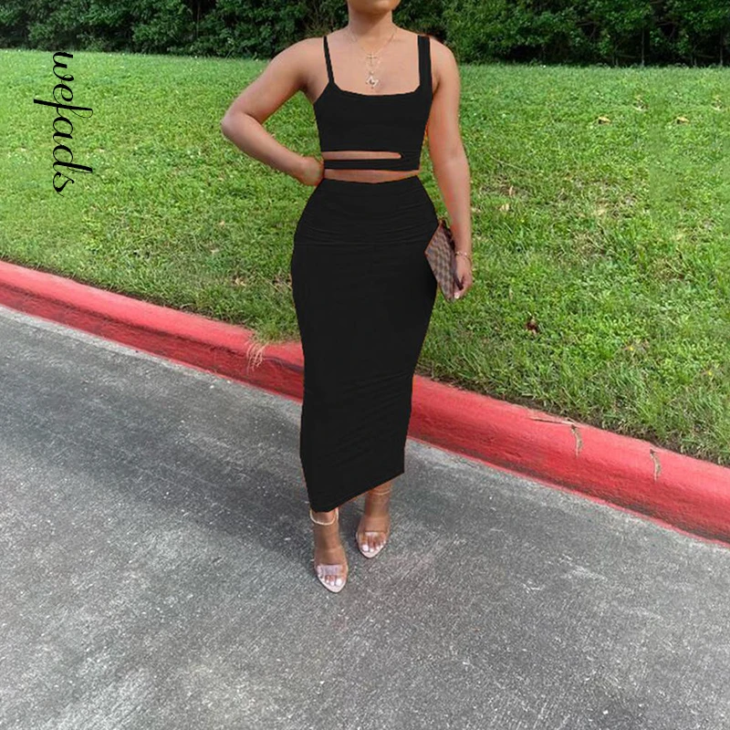 Wefads Woman Mini Dress Two-piece Suit Solid Color Hollow Sexy Party Club Green Skirt 2021 New Summer
Wefads Woman Mini Dress Two-piece Suit Solid Color Hollow Sexy Party Club Green Skirt 2021 New Summer