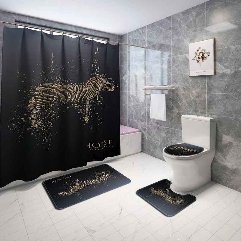 Animal Shower Curtain Bath Mat Set Bathroom Non-slip Absorbent Carpet Toilet Seat Cushion Printing Waterproof Curtain Home Decor
Animal Shower Curtain Bath Mat Set Bathroom Non-slip Absorbent Carpet Toilet Seat Cushion Printing Waterproof Curtain Home Decor