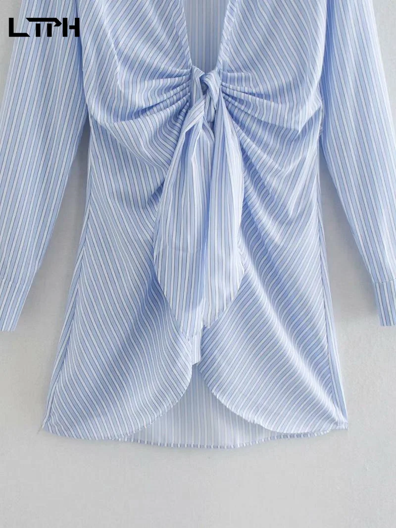 LTPH American vintage Deep V knotted tie shirt dress women Fashion design long sleeve mid-length elegant dresses 2020 Autumn New
LTPH American vintage Deep V knotted tie shirt dress women Fashion design long sleeve mid-length elegant dresses 2020 Autumn New