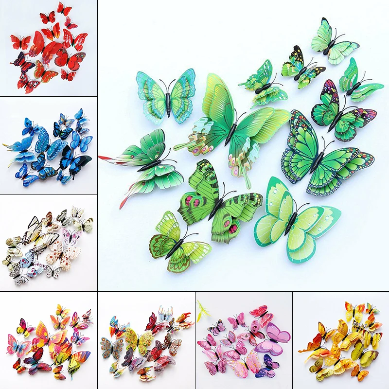 3D Wall Sticker 12Pcs DIY Lifelike Multicolor Double Layer Butterfly Magnet Wall Stickers Creative DIY Home Wedding Decor
3D Wall Sticker 12Pcs DIY Lifelike Multicolor Double Layer Butterfly Magnet Wall Stickers Creative DIY Home Wedding Decor