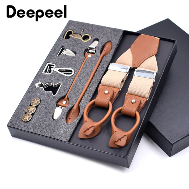 Deepeel 1set 3.5*125cm Fashion Men Suspender Luxury Multi-Set Suit 3/6 Clips Work Business DIY Leather Elastic Male Jockstrap
Deepeel 1set 3.5*125cm Fashion Men Suspender Luxury Multi-Set Suit 3/6 Clips Work Business DIY Leather Elastic Male Jockstrap