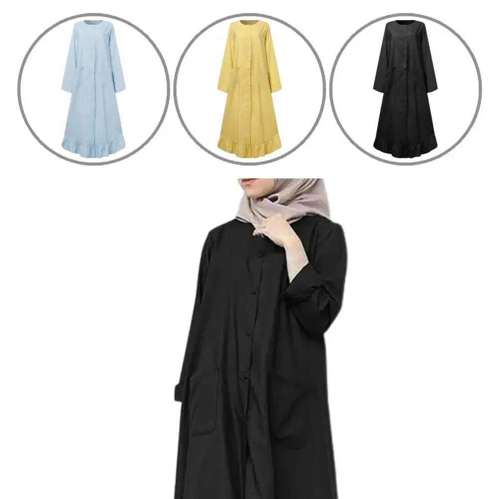 With Pocket Fashion Single-breasted Round Neck Long Dress Women Accessory Women Dress Breathable for Party
With Pocket Fashion Single-breasted Round Neck Long Dress Women Accessory Women Dress Breathable for Party