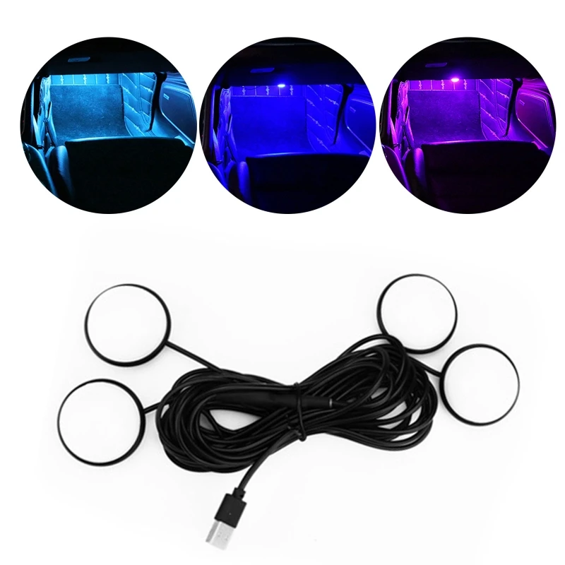 

Led USB Car Foot Lights Auto Interior Lighting Decorative Ambient Lamp Atmosphere Light for Automobile Carpet Under Dash