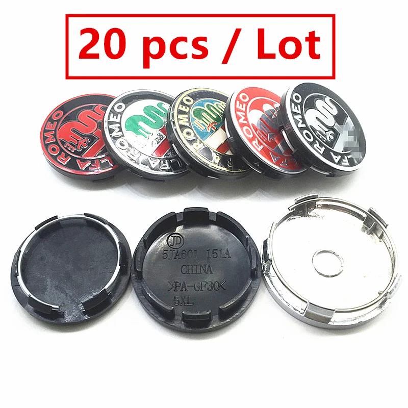 

20pcs 50mm 56mm 60mm Alfa Romeo Car Wheel Center Caps Hub Cover Rims Caps Badge Emblem Car Styling Auto Accessories