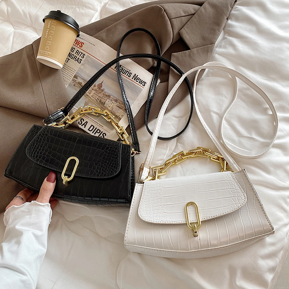 Vintage Women Alligator Pattern Solid Color PU Leather Shoulder Crossbody Messenger Bag Casual Ladies Thick Chain Small Handbag
Vintage Women Alligator Pattern Solid Color PU Leather Shoulder Crossbody Messenger Bag Casual Ladies Thick Chain Small Handbag