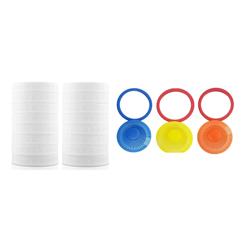 16 Pack Wide Mouth Mason Jar Lids,Plastic Storage Caps & 3X Plastic Sprouting Lids
16 Pack Wide Mouth Mason Jar Lids,Plastic Storage Caps & 3X Plastic Sprouting Lids