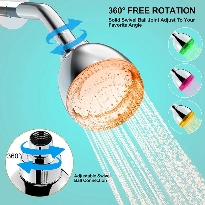 LED Shower Head, 7 Color Flash Light Automatically Changing LED Fixed House Shower Head for Bathroom
LED Shower Head, 7 Color Flash Light Automatically Changing LED Fixed House Shower Head for Bathroom
