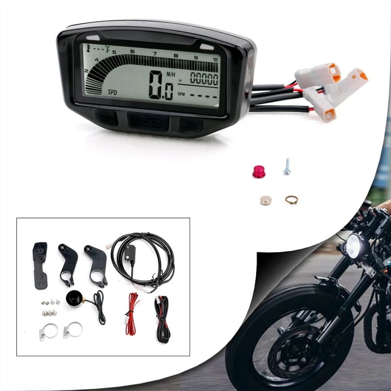 

Универсальный мотоцикл со светодиодным ЖК-дисплеем, спидометром, цифровым одометром, ATV UTV инструмент для Honda Yamaha Kawasaki Suzuki