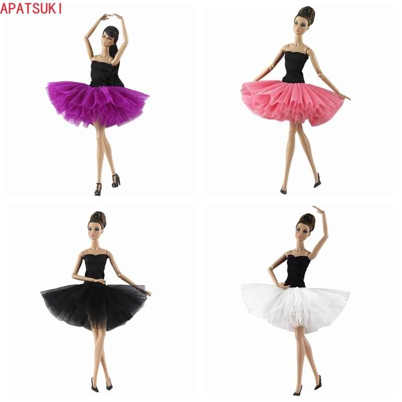 

Fashion Doll Clothes For Barbie Doll Tutu Dress Off-shoulder Ballet Dresses For Barbie Outfits 1/6 Dolls Accessories Gift Toys