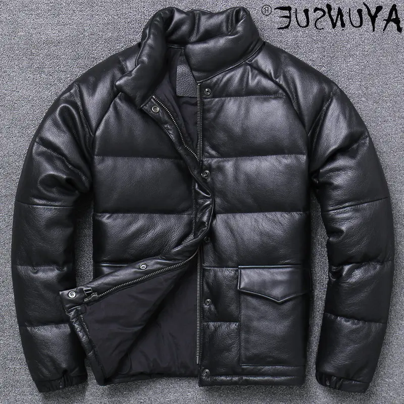Men's Winter Clothes Genine Leather Jacket Men Down Jackets Cowhide Stand-up Collar Fashion Coats Hommes Veste LXR692
Men's Winter Clothes Genine Leather Jacket Men Down Jackets Cowhide Stand-up Collar Fashion Coats Hommes Veste LXR692