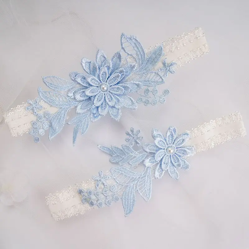 Womens Bridal Stretch Lace Thigh Rings Set Sky Blue Embroidered Flower Applique Patchwork Faux Pearl Wedding Prom Garter Belt
Womens Bridal Stretch Lace Thigh Rings Set Sky Blue Embroidered Flower Applique Patchwork Faux Pearl Wedding Prom Garter Belt