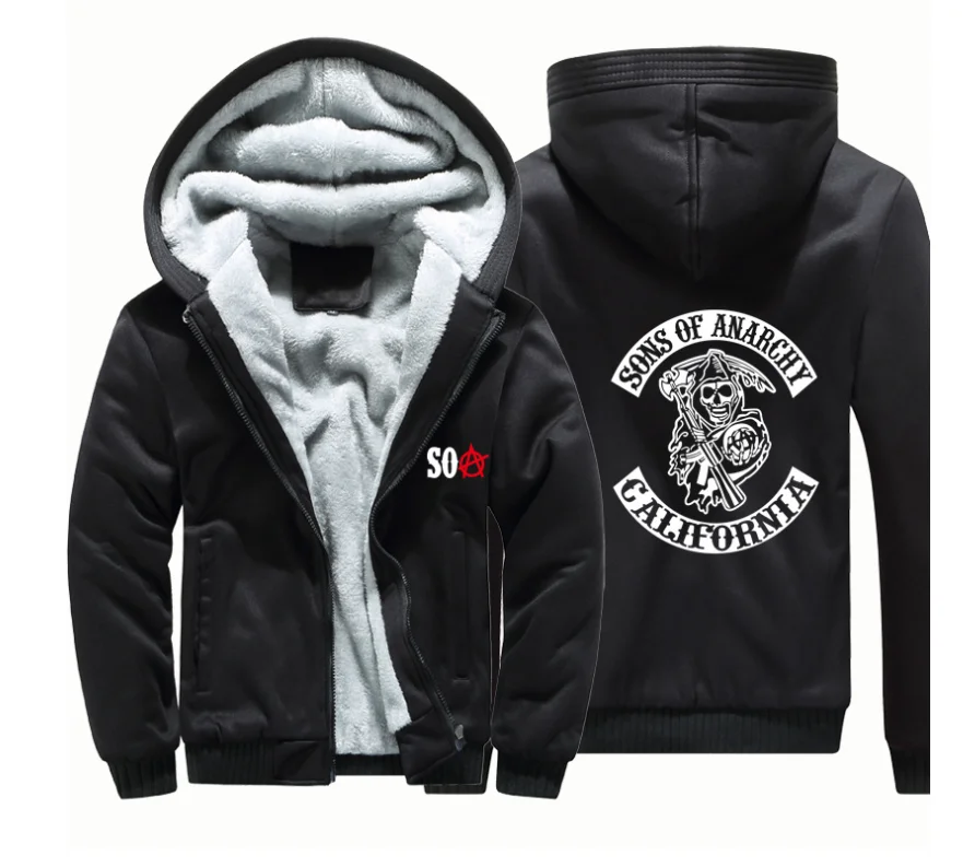 SOA Sons of Anarchy Hoodies Mens Winter fleece Thicken Warm Camouflage coat zipper Sweatshirt SAMCRO Print Mens Hoodies Jacket J
SOA Sons of Anarchy Hoodies Mens Winter fleece Thicken Warm Camouflage coat zipper Sweatshirt SAMCRO Print Mens Hoodies Jacket J