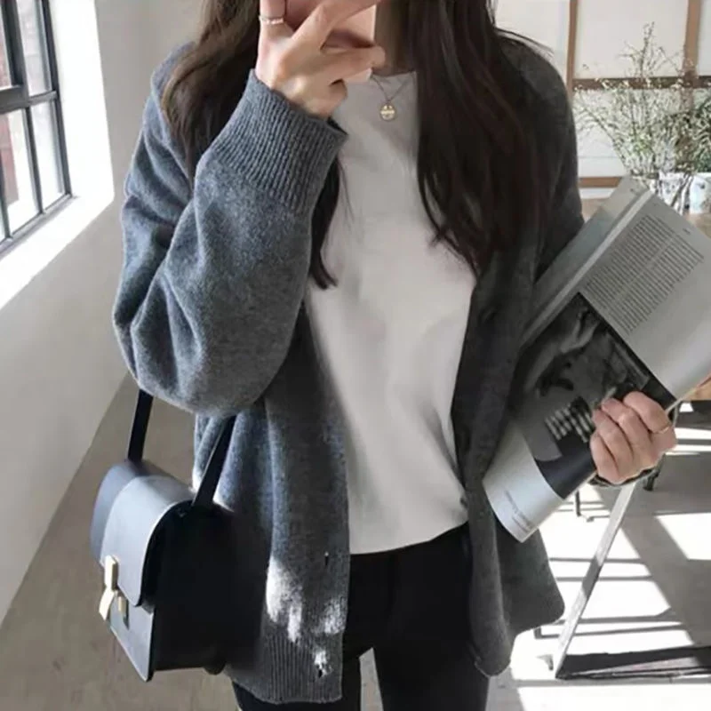 Womens Caidigans Sweaters Solid Colors Single Breasted Loose Casual Korean Warm Students Knitting Outerwear
Womens Caidigans Sweaters Solid Colors Single Breasted Loose Casual Korean Warm Students Knitting Outerwear