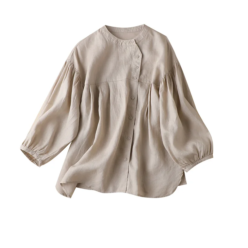 SHUCHAN Vintage Top Linen Three Quarter Lantern Sleeve Women Shirts Blouses 2021 New Spring Button Up Shirts for Women
SHUCHAN Vintage Top Linen Three Quarter Lantern Sleeve Women Shirts Blouses 2021 New Spring Button Up Shirts for Women