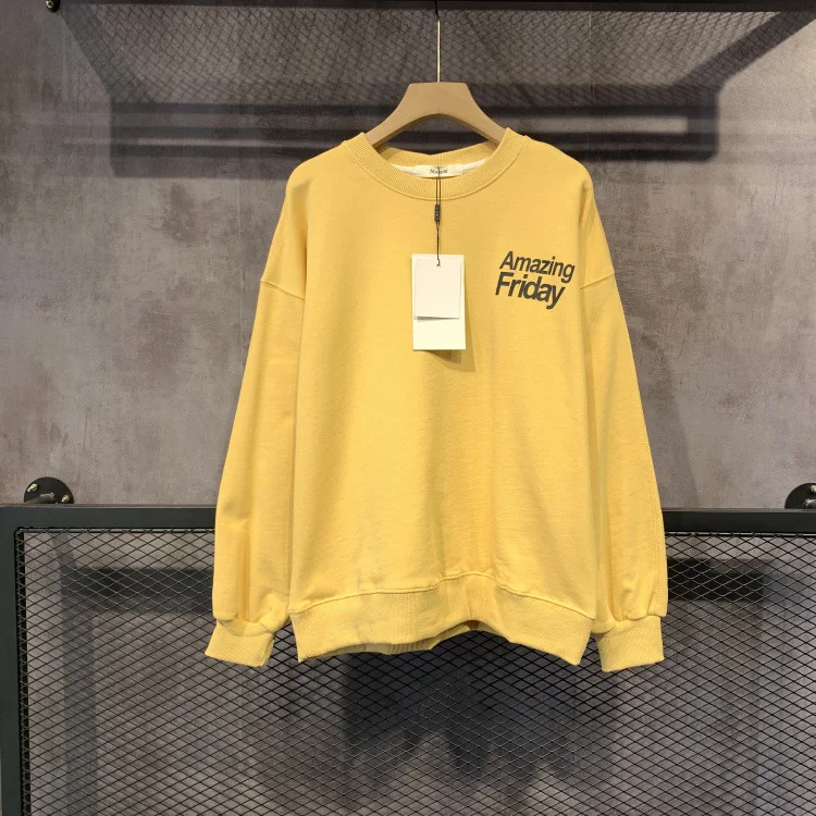 Spring New Simple Women's Clothing Top Round Neck Front and Rear Printed Letters Loose Long Sleeve Pullover Fashion Sweatshirt
Spring New Simple Women's Clothing Top Round Neck Front and Rear Printed Letters Loose Long Sleeve Pullover Fashion Sweatshirt