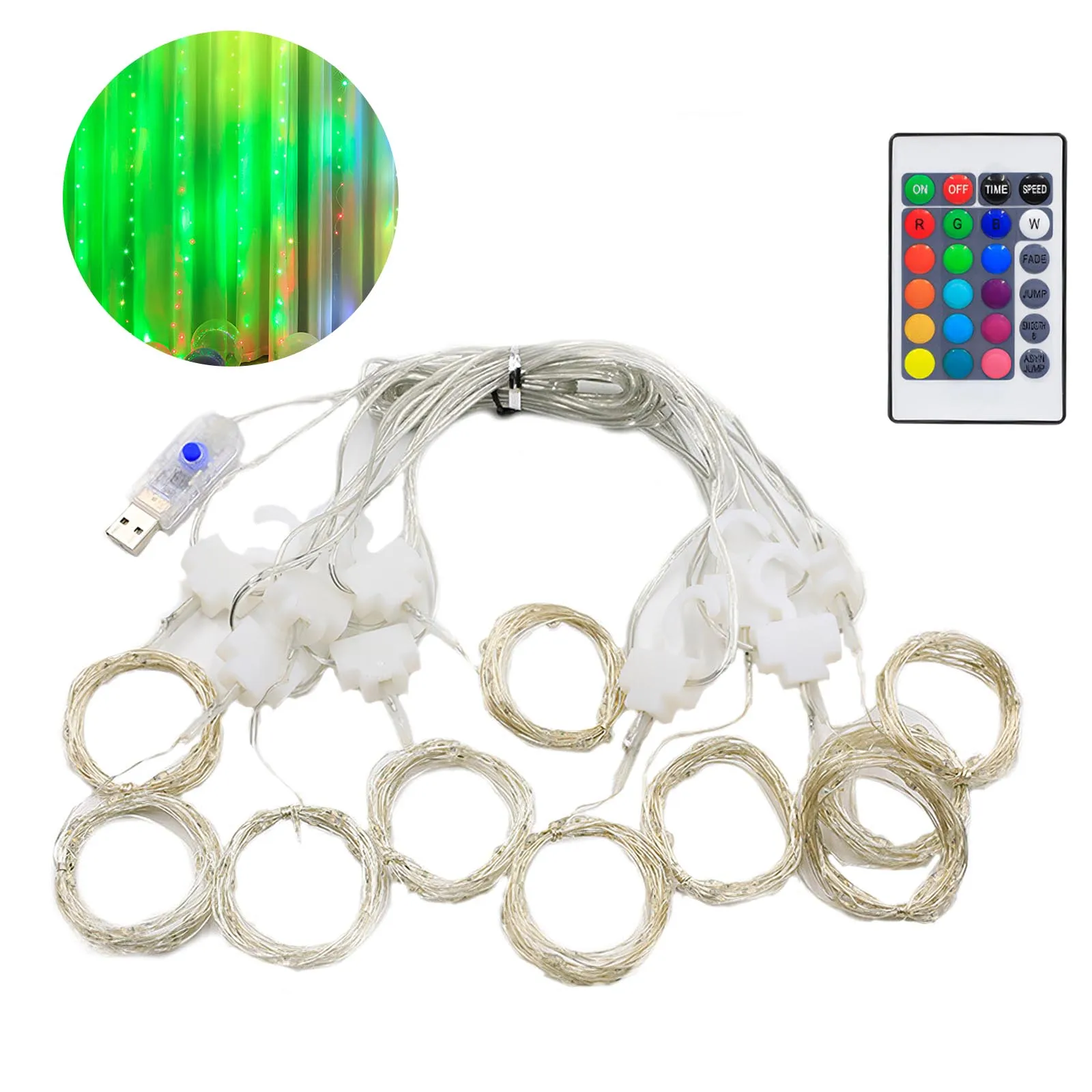 USB Powered Decorative Curtain Lamp Curtain String Light 16 Color Lighting Modes Window Fairy Light for Festival Birthday Party
USB Powered Decorative Curtain Lamp Curtain String Light 16 Color Lighting Modes Window Fairy Light for Festival Birthday Party