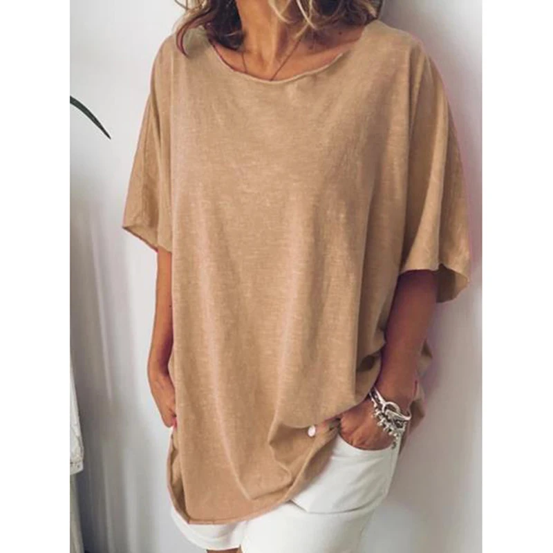 Женские Простые футболки, женские футболки с коротким рукавом, летние топы с коротким рукавом для женщин, модная свободная футболка с кругл... 
Женские Простые футболки, женские футболки с коротким рукавом, летние топы с коротким рукавом для женщин, модная свободная футболка с кругл...