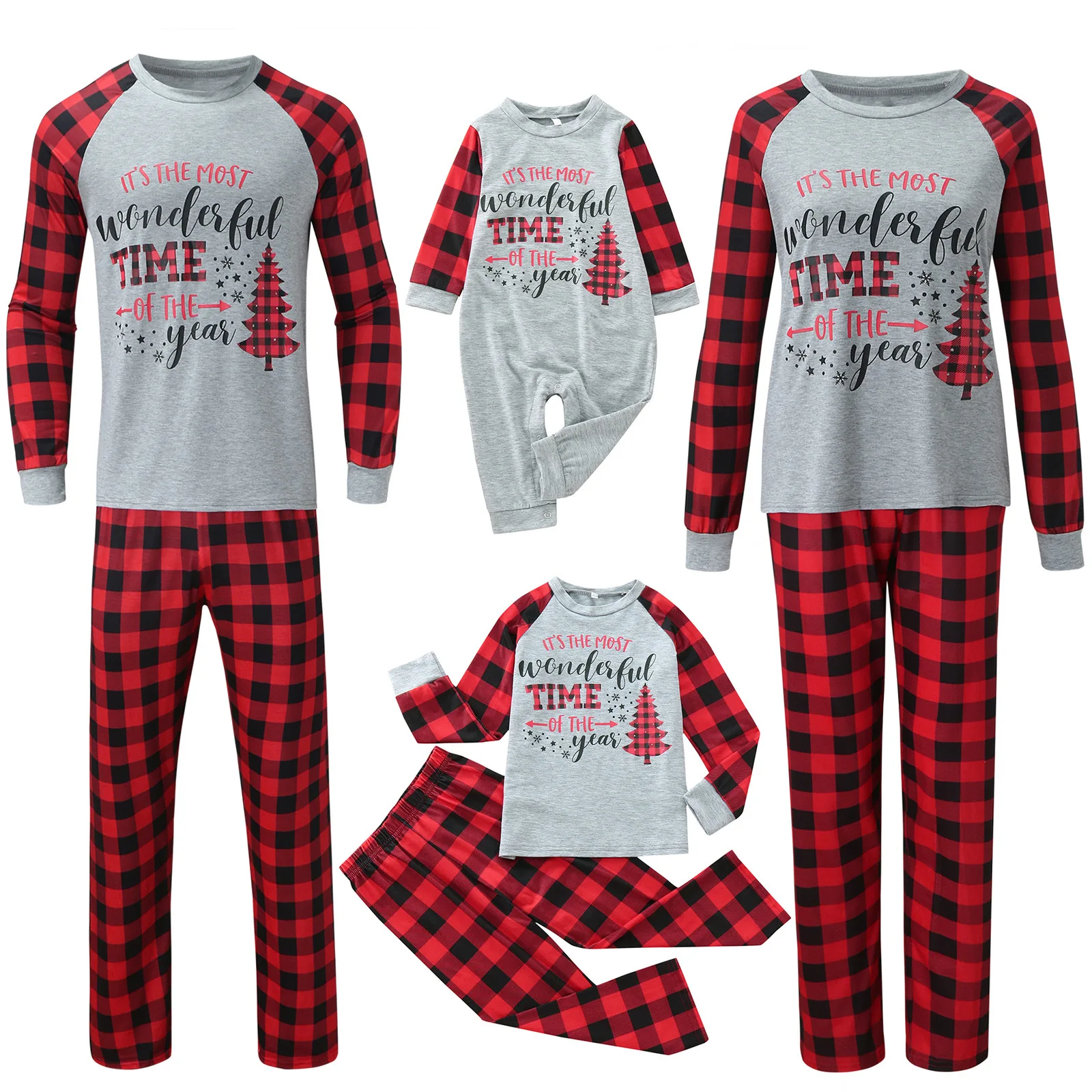 

Xmas Family Matching Pajamas 2021 Christmas Elk Printed Father Mother Kids Mathing Clothes Set Baby Jumpsuit Pyjamas Homewear