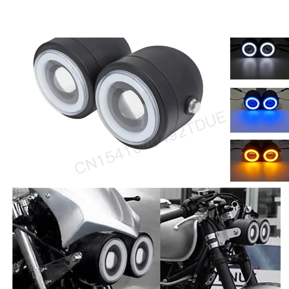

Motorcycle led double lamp Prince It is suitable for Harley CG125 refitted led Angel front lamp double lamp headlamp