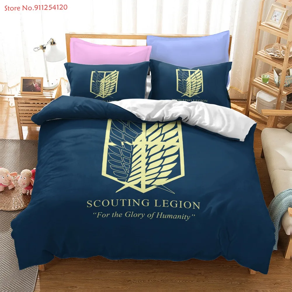 Anime Attack on Titan Bed Quilt Cover 3D Printing Bedding Sets shingeki no kyojin Pillowcase Single Double Queen Kids Bed Sets
Anime Attack on Titan Bed Quilt Cover 3D Printing Bedding Sets shingeki no kyojin Pillowcase Single Double Queen Kids Bed Sets