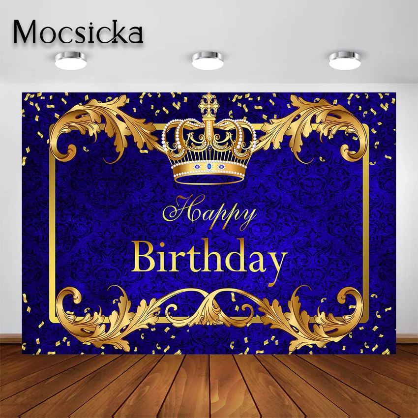 Mocsicka Royal Blue Birthday Party Backdrop Baby Prince Gold King Crown Happy Birthday Party Banner Celebration Decor Background
Mocsicka Royal Blue Birthday Party Backdrop Baby Prince Gold King Crown Happy Birthday Party Banner Celebration Decor Background