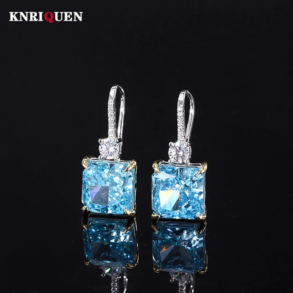 Luxury 100% 925 Sterling Silver 10*10mm Aquamarine Topaz Pink Quartz Hook Earrings for Women Gemstone Party Fine Jewelry Gift
Luxury 100% 925 Sterling Silver 10*10mm Aquamarine Topaz Pink Quartz Hook Earrings for Women Gemstone Party Fine Jewelry Gift