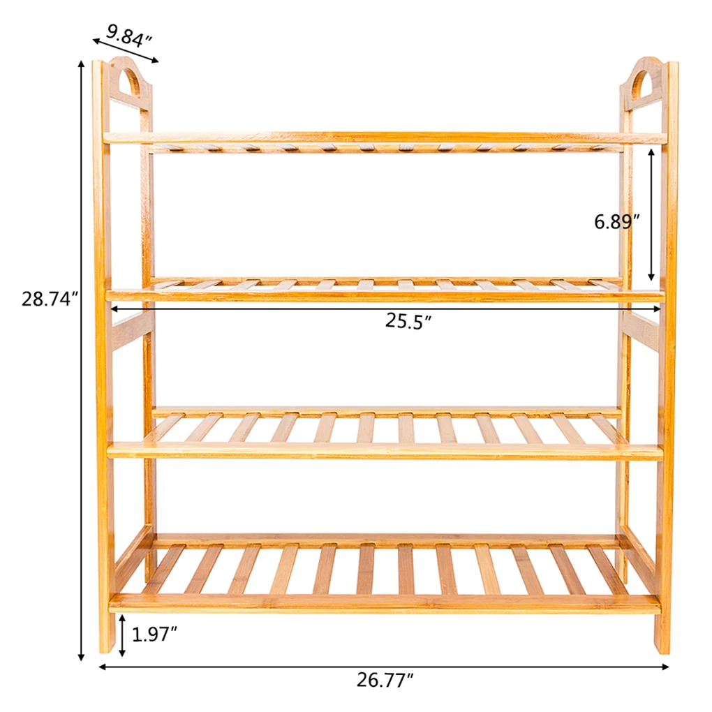 4 Tiers Bamboo Shoe Rack Free Standing Entryway Shoes Organizer Boots Storage Shelf
4 Tiers Bamboo Shoe Rack Free Standing Entryway Shoes Organizer Boots Storage Shelf