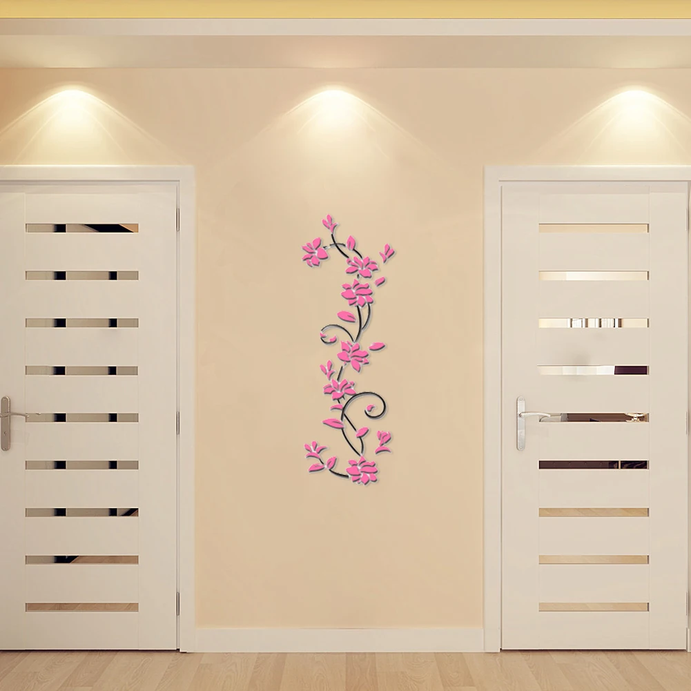 3D декоративные настенные наклейки цветок дом Гостиная Съемный Настенный стикер
