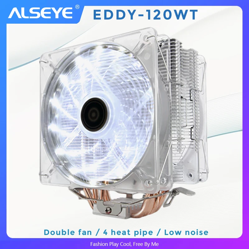 

ALSEYE EDDY-120 кулер для процессора TDP 250W двойной 4pin 120 мм светодиодный вентилятор радиатора охлаждение процессора для LGA 1155/775/1150/1156/1366 И AM2/AM3/АМ4