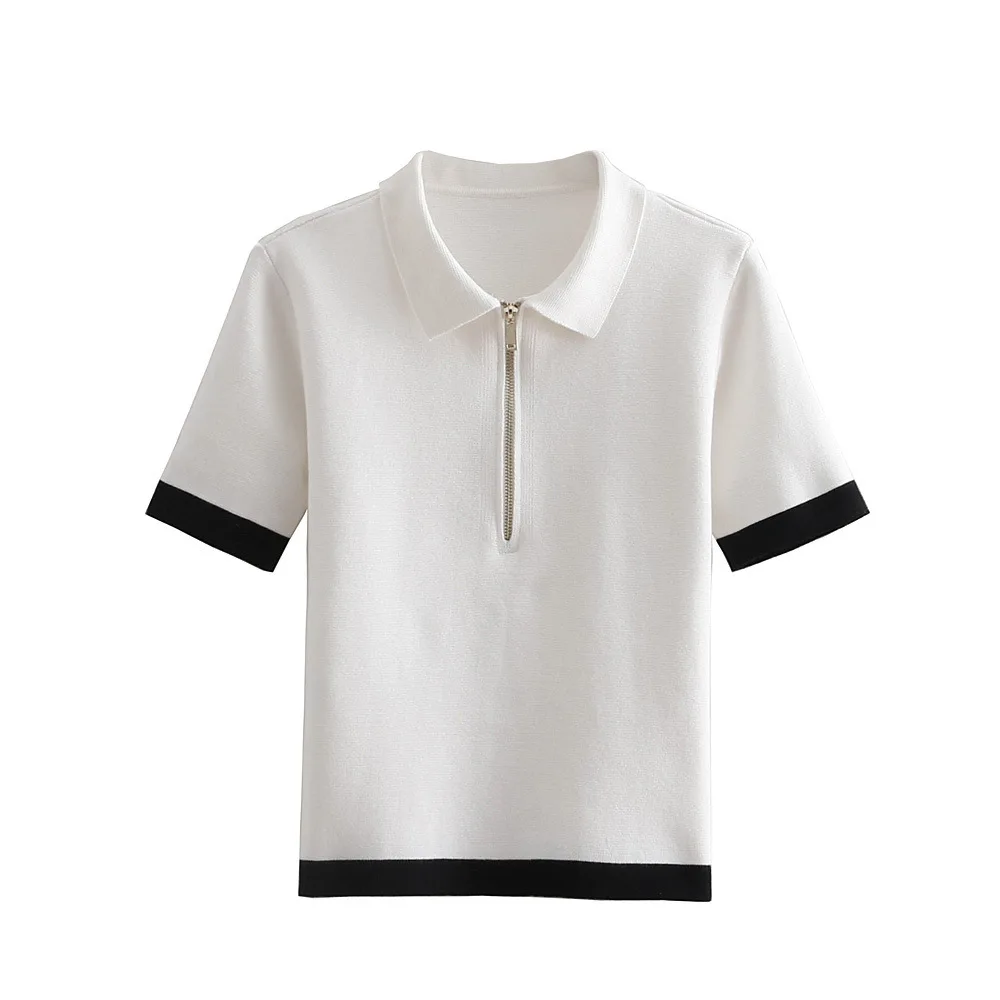 DOUJILI Summer Casual Soft White Black Polo Short Sleeve Simply Temperament Knitted Top Shirt For Lady
DOUJILI Summer Casual Soft White Black Polo Short Sleeve Simply Temperament Knitted Top Shirt For Lady