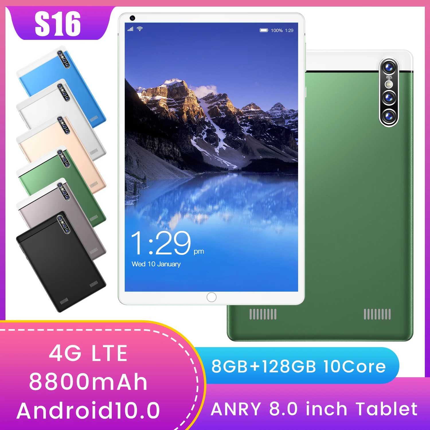Global Version S16 Tablet 8.0 Inch Full Screen 12+256GB 8MP+13MP MT6797 10 Core 8800MAH Android10.0 GPS Google Gaming Office
Global Version S16 Tablet 8.0 Inch Full Screen 12+256GB 8MP+13MP MT6797 10 Core 8800MAH Android10.0 GPS Google Gaming Office