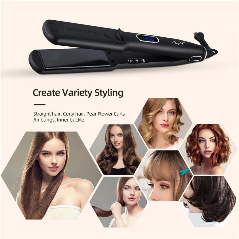 CkeyiN Hair Straightener Professional Straightening Flat Iron Wide Plate 16 Temperature Adjustable LED Display Hair Styler 51
CkeyiN Hair Straightener Professional Straightening Flat Iron Wide Plate 16 Temperature Adjustable LED Display Hair Styler 51