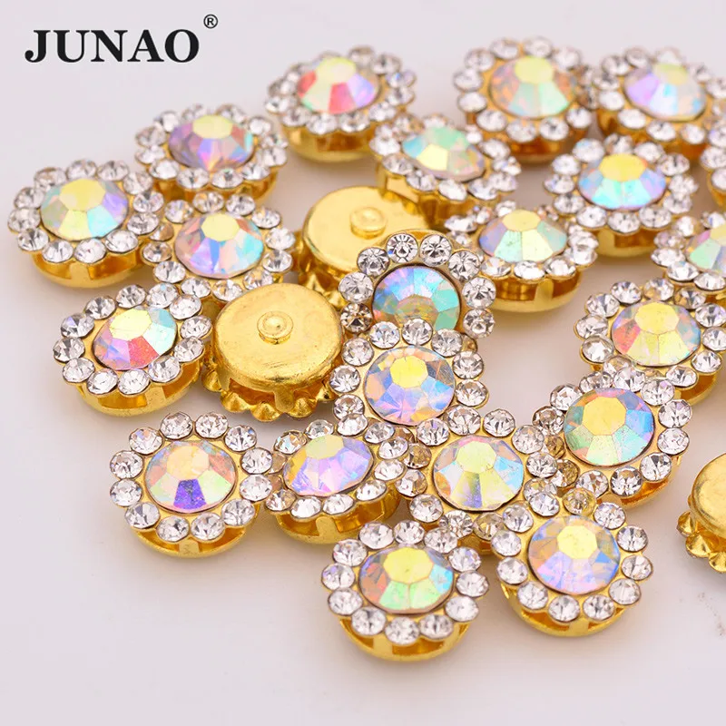 JUNAO 8 10 12 mm Flower Claw Rhinestones Glitter Crystals Stones Gold Base Sew on Strass for Clothing Crafts Needlework Beads
JUNAO 8 10 12 mm Flower Claw Rhinestones Glitter Crystals Stones Gold Base Sew on Strass for Clothing Crafts Needlework Beads