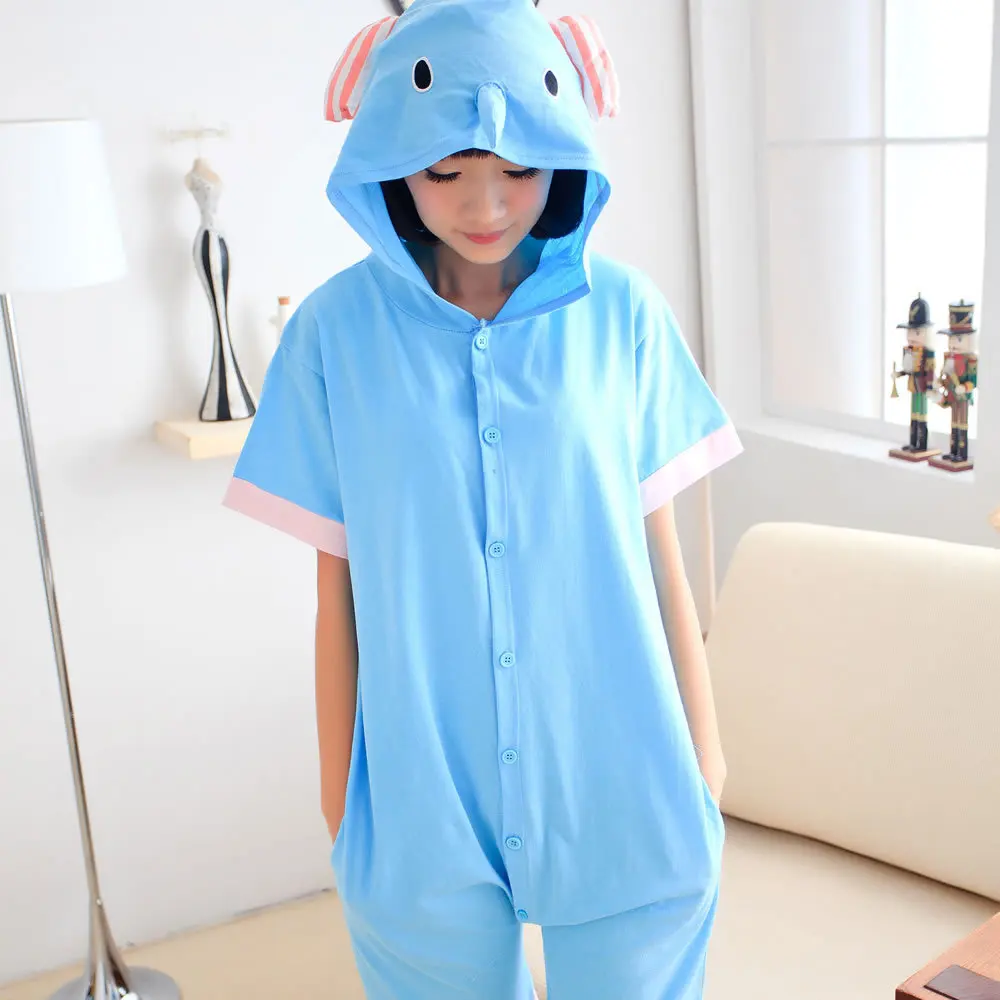 Summer Adult Cotton Cosplay Costume Elephant Animal Onesie Hoodie Pajama For Women Men Fancy Short Sleeve Sleepwear Jumpsuit
Summer Adult Cotton Cosplay Costume Elephant Animal Onesie Hoodie Pajama For Women Men Fancy Short Sleeve Sleepwear Jumpsuit