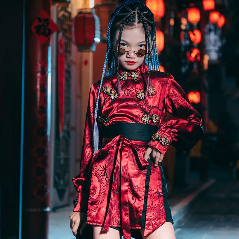 Chinese Style Dancer Outfit Hip-Hop Dancewear Cheerleader Stage Costume Concert Outfit Red Girls Sets Festival Clothing
Chinese Style Dancer Outfit Hip-Hop Dancewear Cheerleader Stage Costume Concert Outfit Red Girls Sets Festival Clothing