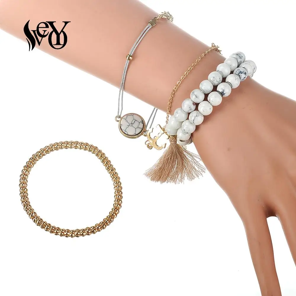 

VEYO Turtle Shell Marble Chain Zinc Alloy Mix Bracelets for Women Charm Bracelet Fashion Jewelry Gift
