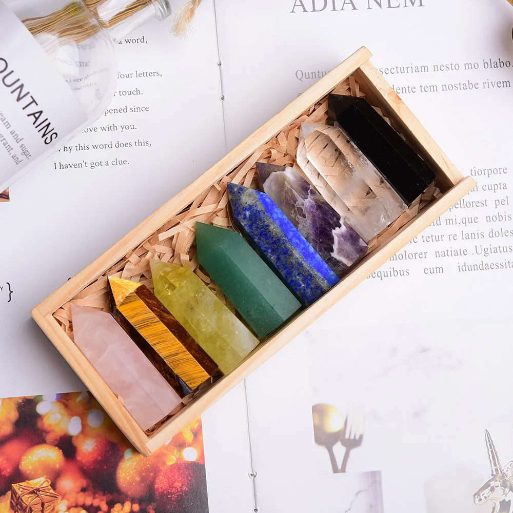 Wooden gifts Natural crystal Single Point Healing Crystal Wand 6 Faceted Reiki Chakra Stones Crystal Healing Prism for Reiki
Wooden gifts Natural crystal Single Point Healing Crystal Wand 6 Faceted Reiki Chakra Stones Crystal Healing Prism for Reiki