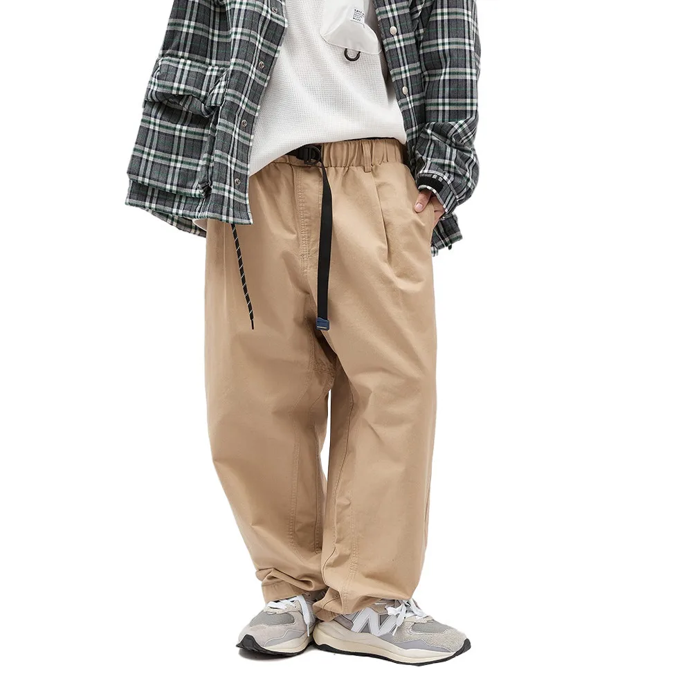 Solid Color Casual Pants with Belt Mens Amekaji Loose Straight-leg Pants Elastic Waist Trousers Men
Solid Color Casual Pants with Belt Mens Amekaji Loose Straight-leg Pants Elastic Waist Trousers Men